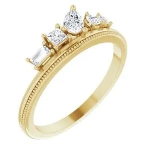 14K Gold Diamond Stackable Ring Regard Jewelry Austin, Texas