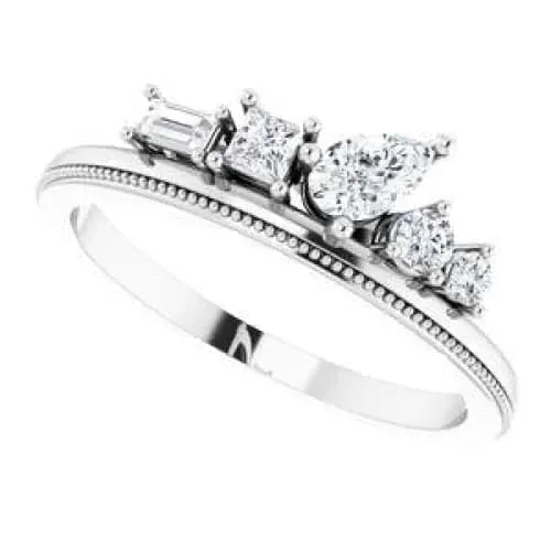14K Gold Diamond Stackable Ring Regard Jewelry Austin, Texas