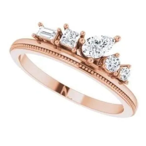 14K Gold Diamond Stackable Ring Regard Jewelry Austin, Texas