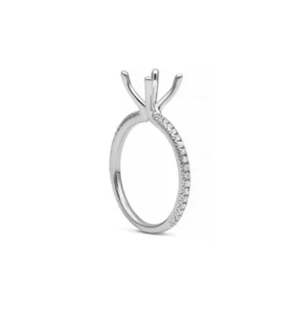 14k White Gold 1.51Ct G SI2 GIA, mele 0.08Ct Engagement Ring