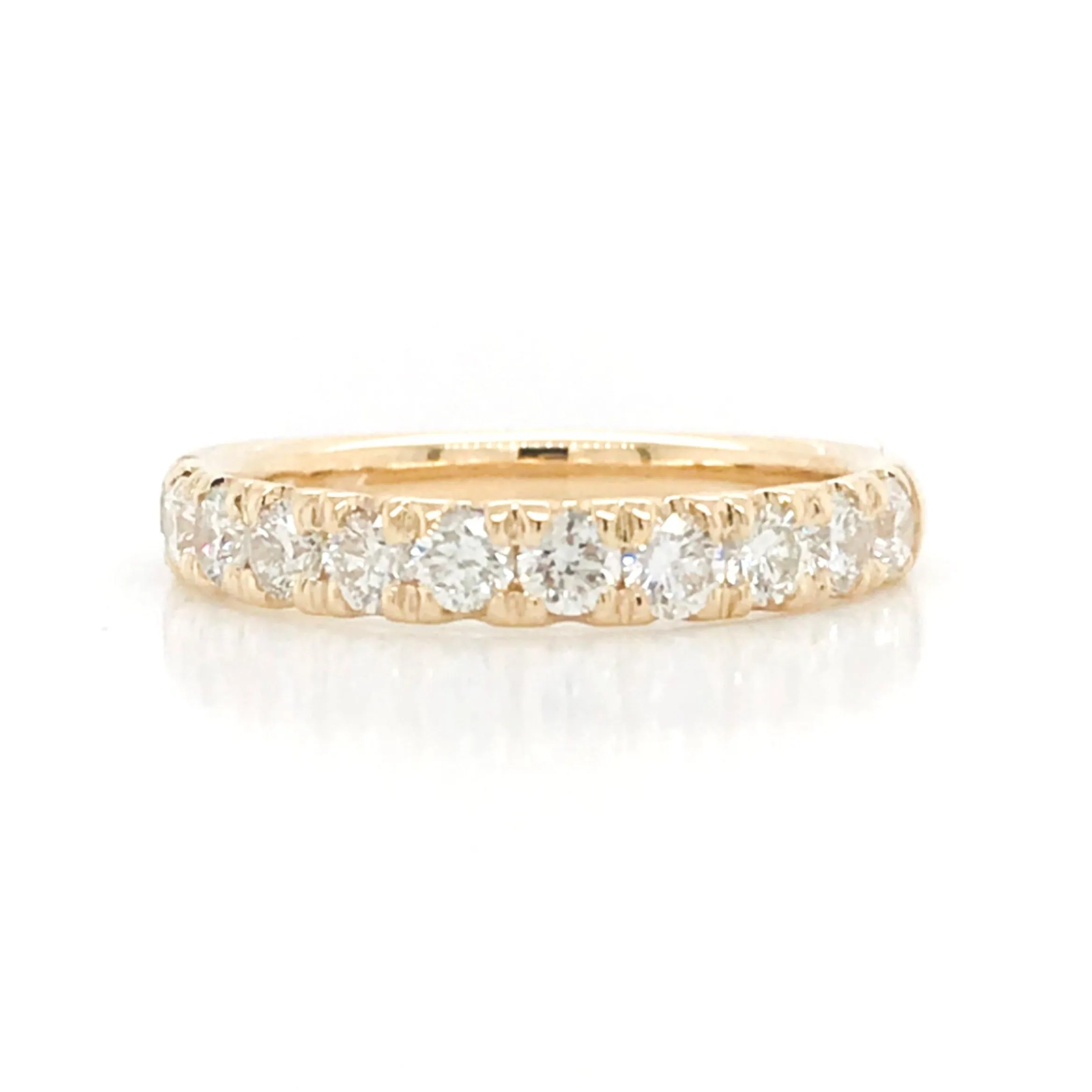 14K Yellow Gold Diamond Wedding Band - 0.77ct