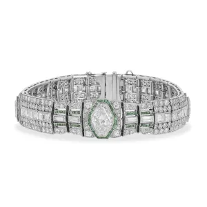16.00 Carat Antique Art Deco Platinum J.E. Caldwell Diamond Bracelet