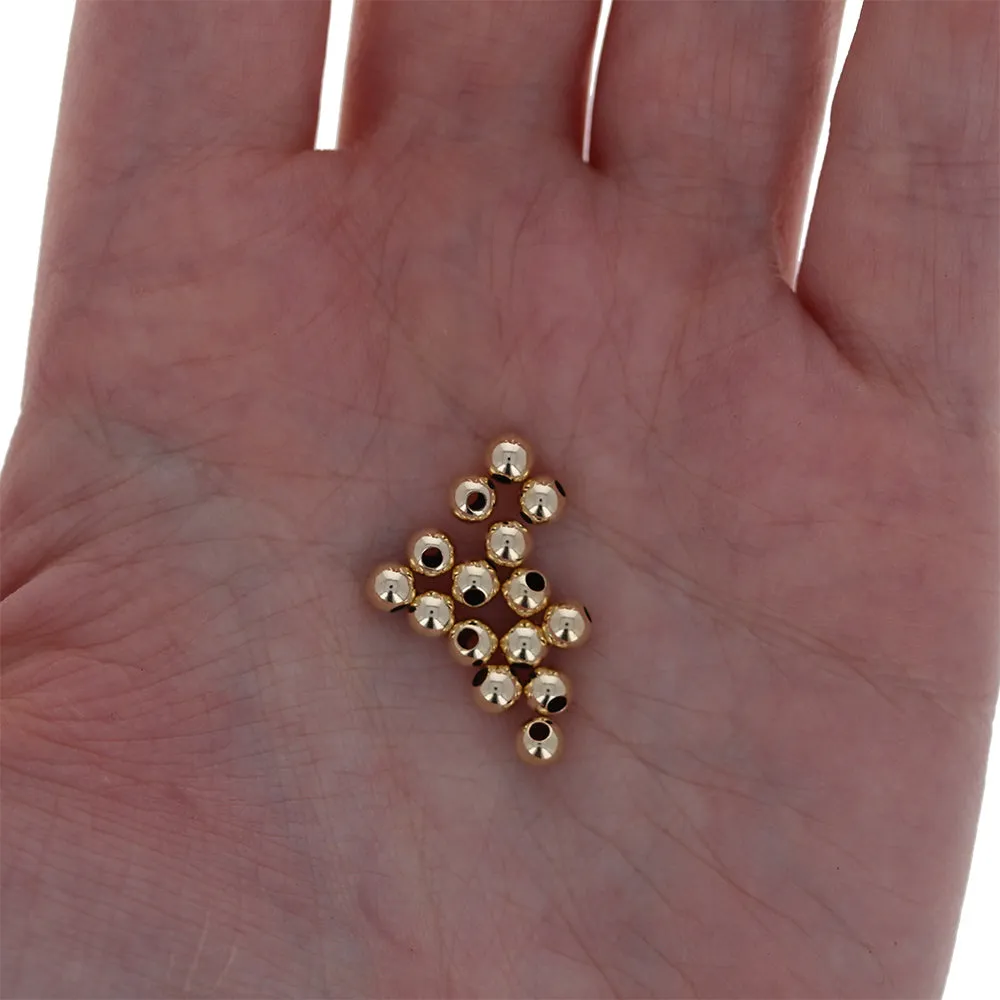4mm GF 1.65mm Hole Round Bead