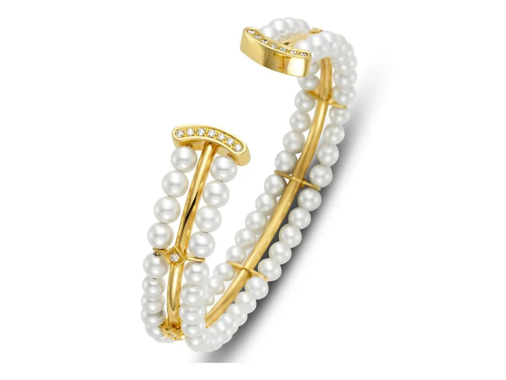 Akoya Pearl Sorrento Decades Cuff Bracelet
