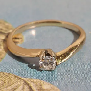 Antique Early Modern Brilliant Diamond 14k Gold Ring