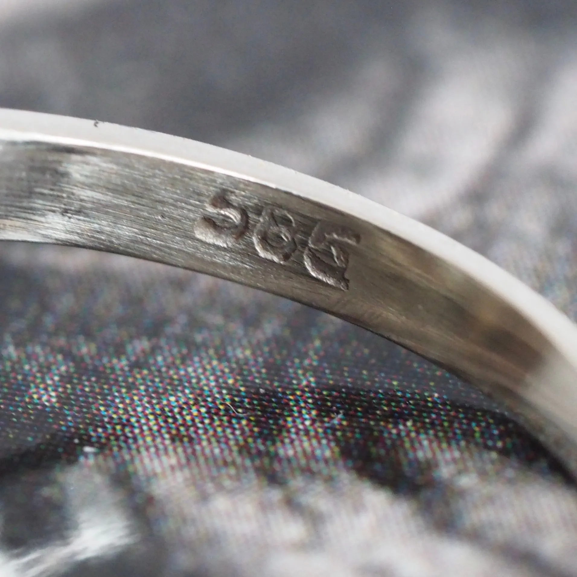 Art Deco 14k White Gold Jade Diamond Ring