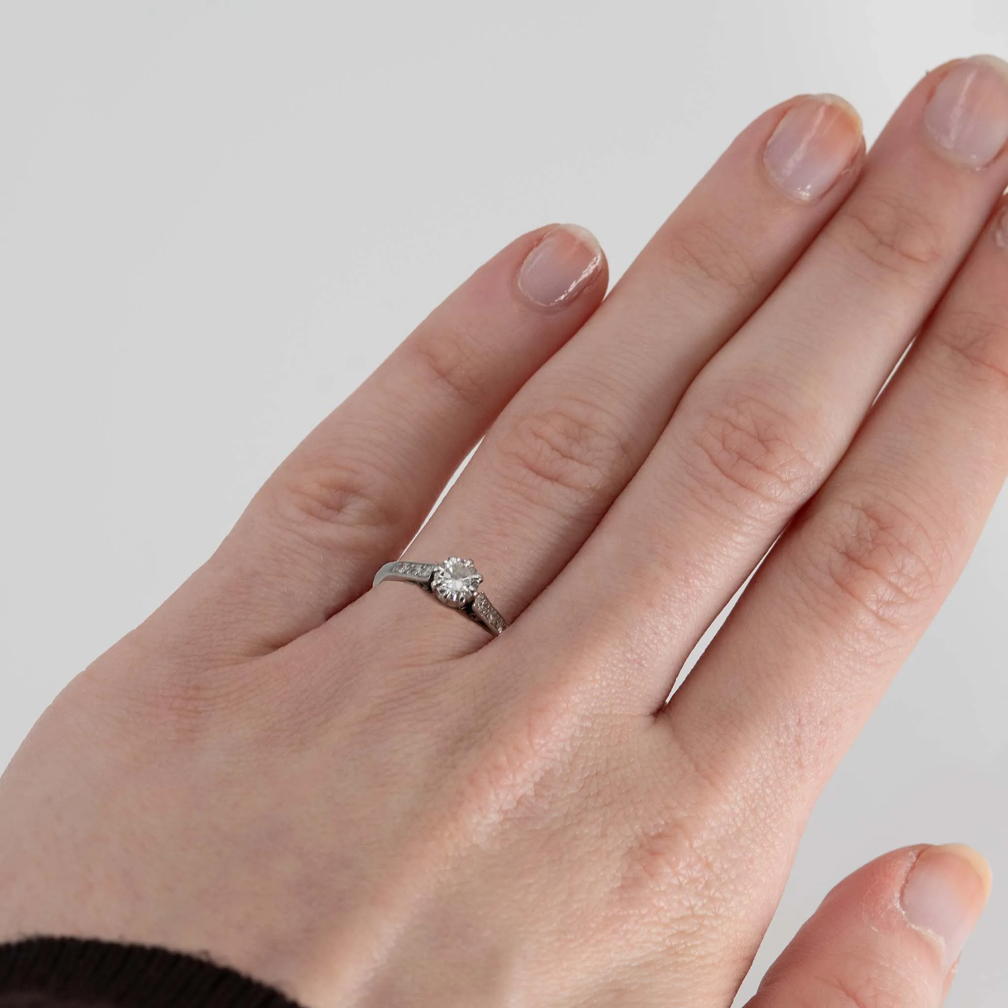 Art Deco Platinum Diamond Solitaire Engagement Ring