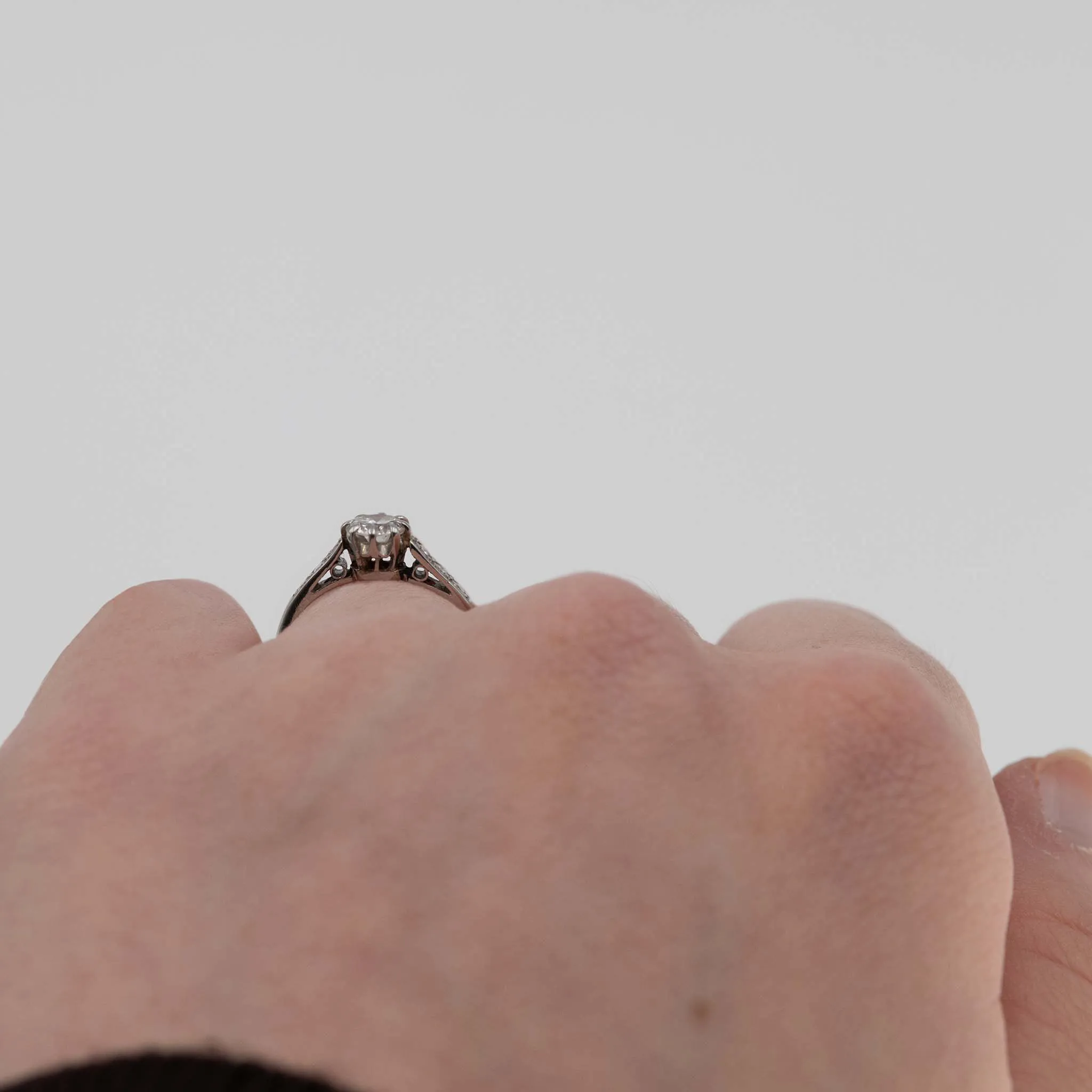 Art Deco Platinum Diamond Solitaire Engagement Ring