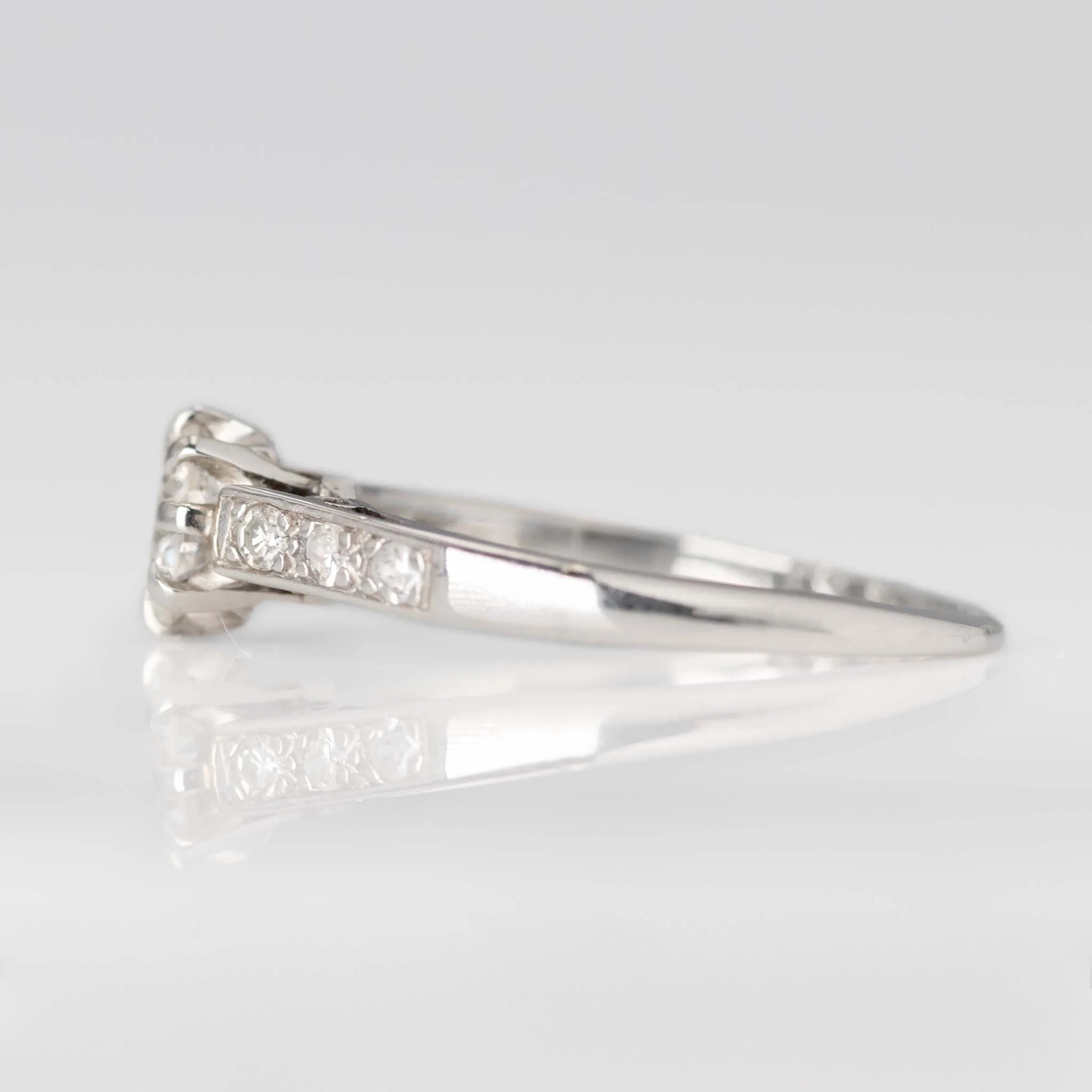 Art Deco Platinum Diamond Solitaire Engagement Ring