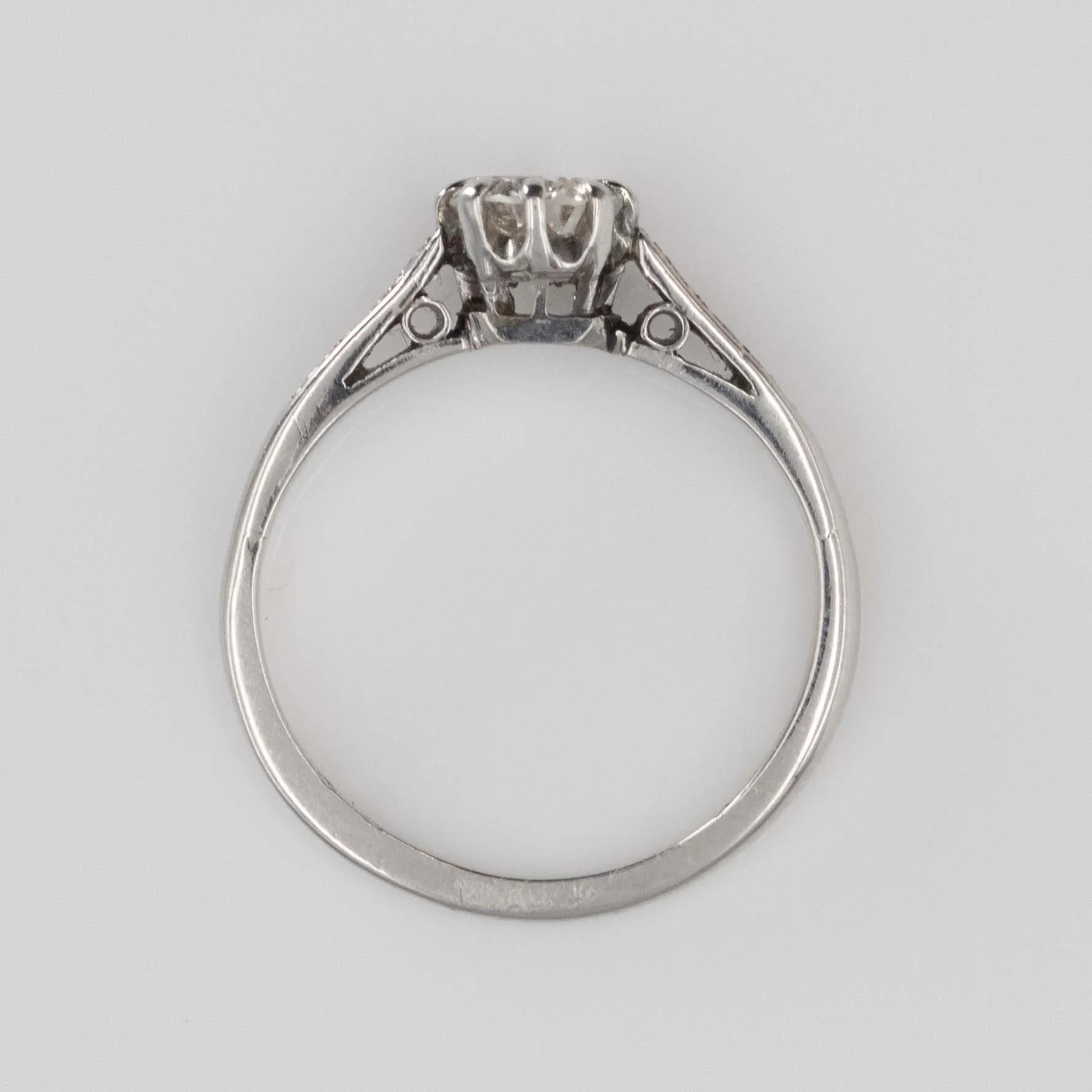 Art Deco Platinum Diamond Solitaire Engagement Ring