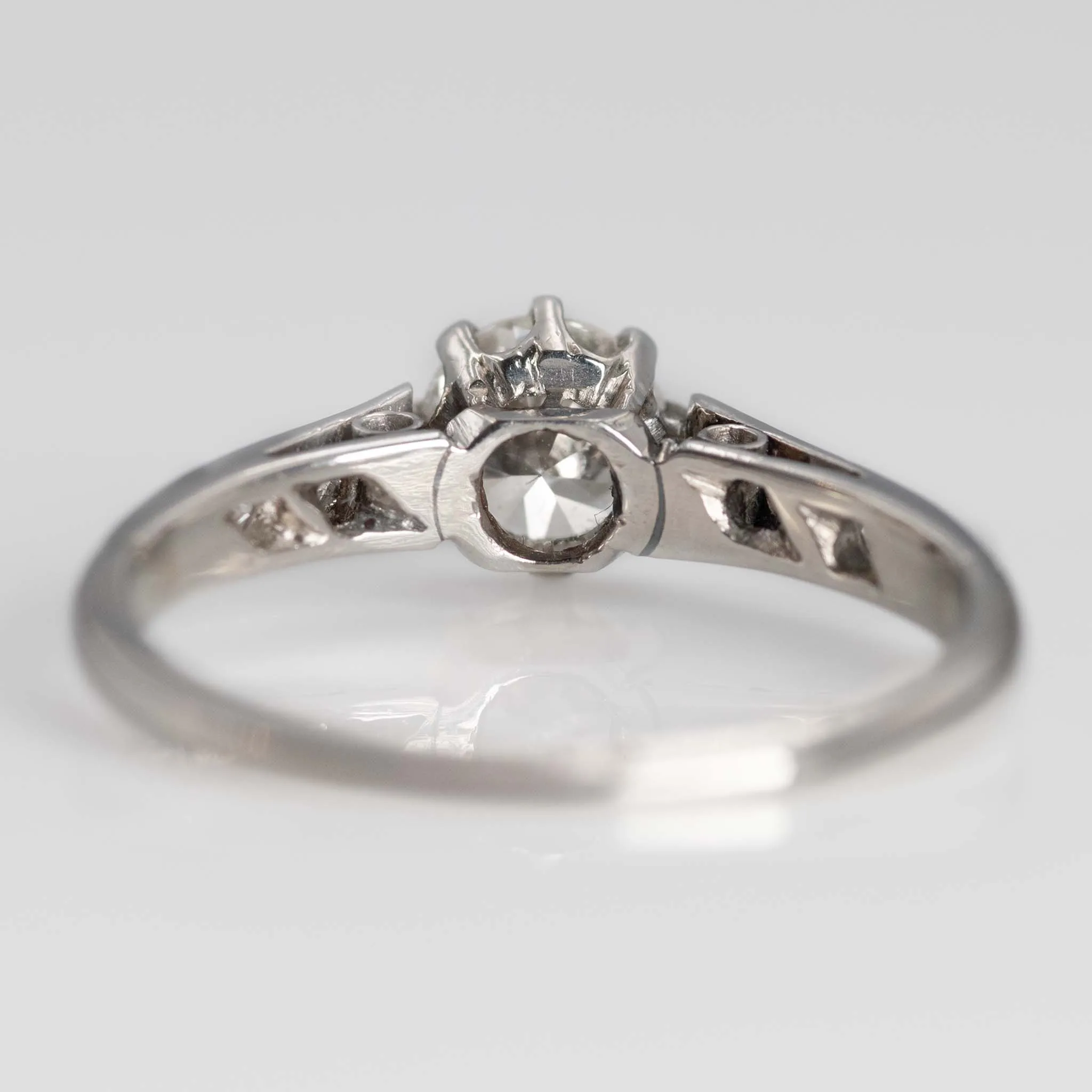 Art Deco Platinum Diamond Solitaire Engagement Ring