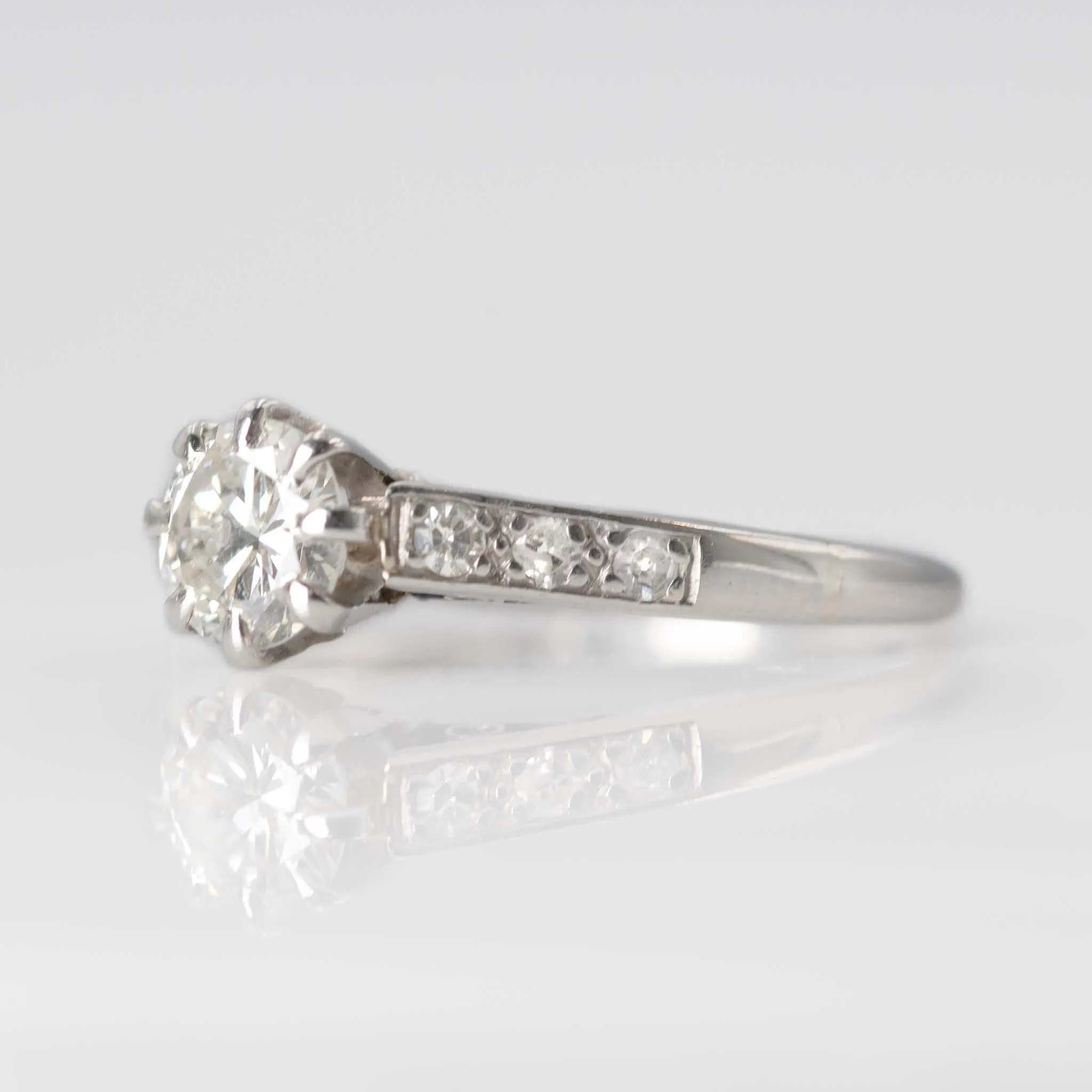 Art Deco Platinum Diamond Solitaire Engagement Ring