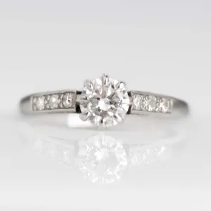 Art Deco Platinum Diamond Solitaire Engagement Ring