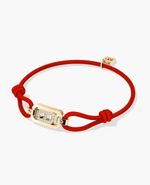 BRIGGS Cord Bracelet with Gold Charm & 0.10ct Diamonds