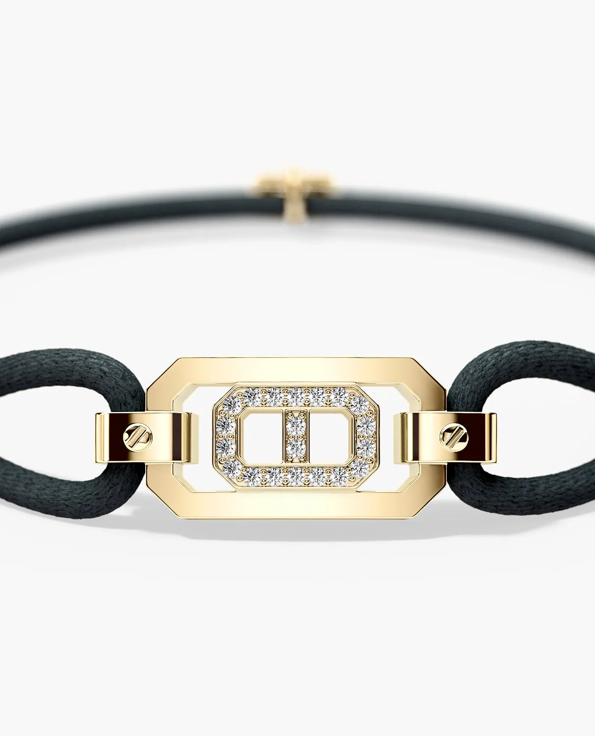 BRIGGS Cord Bracelet with Gold Charm & 0.10ct Diamonds