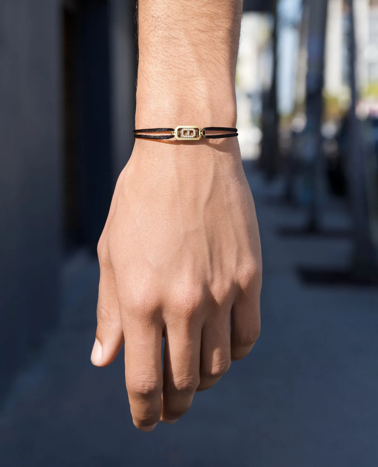 BRIGGS Cord Bracelet with Gold Charm & 0.10ct Diamonds