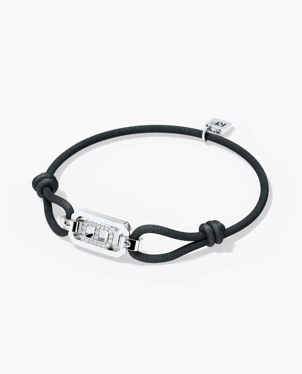 BRIGGS Cord Bracelet with Gold Charm & 0.10ct Diamonds