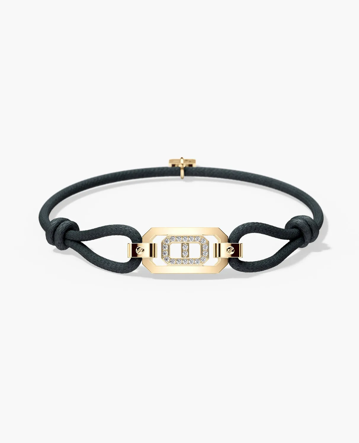 BRIGGS Cord Bracelet with Gold Charm & 0.10ct Diamonds