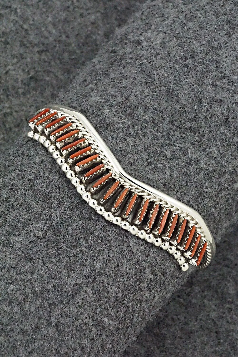 Coral & Sterling Silver Bracelet - Roland Francisco