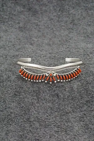 Coral & Sterling Silver Bracelet - Stewart Nakatewa