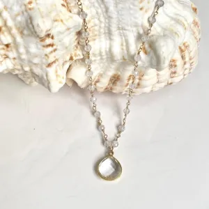 Cubic Zirconia Beads Necklace with Crystal