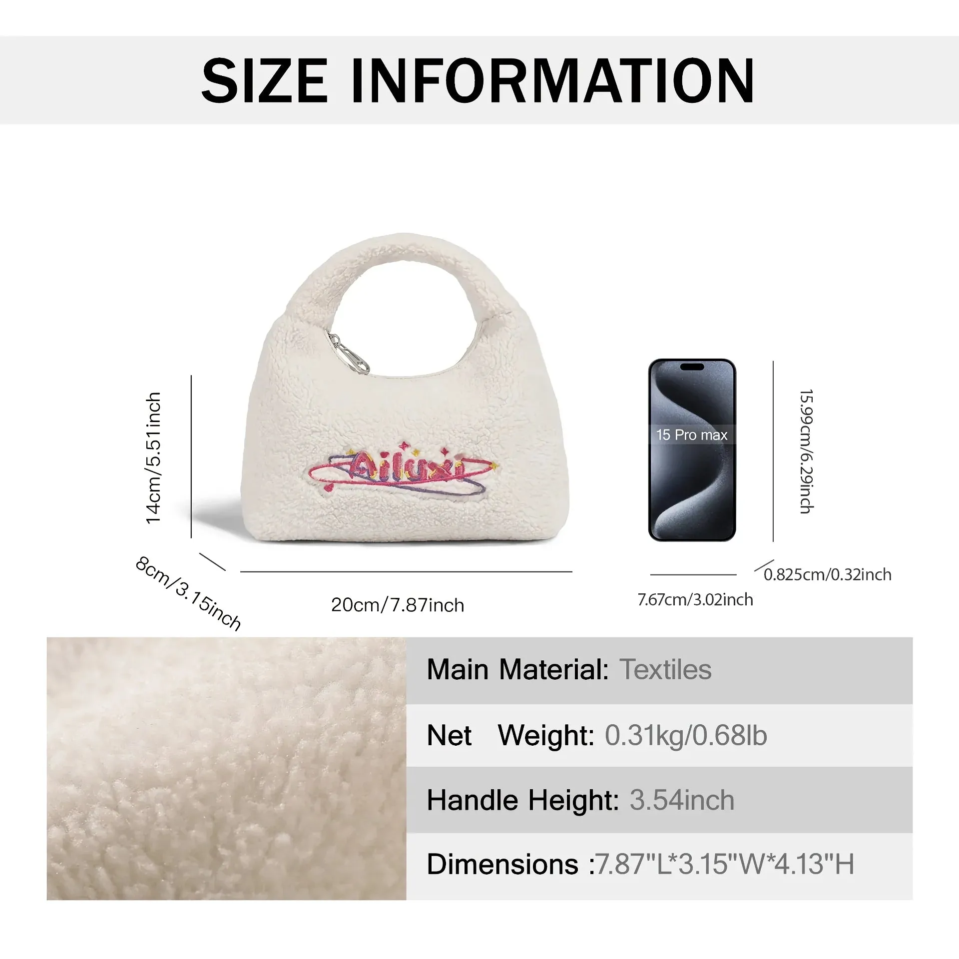 Cute Plush Dumpling Handbag for Women - Unique Crossbody Bag