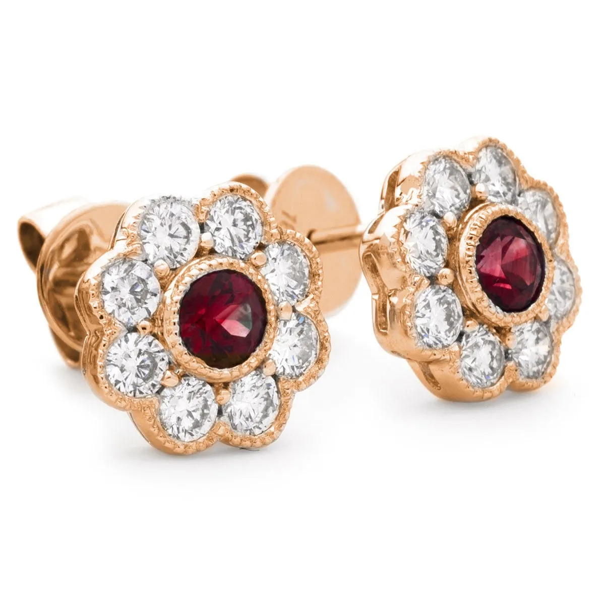 Diamond & Ruby Earrings 1.15ct