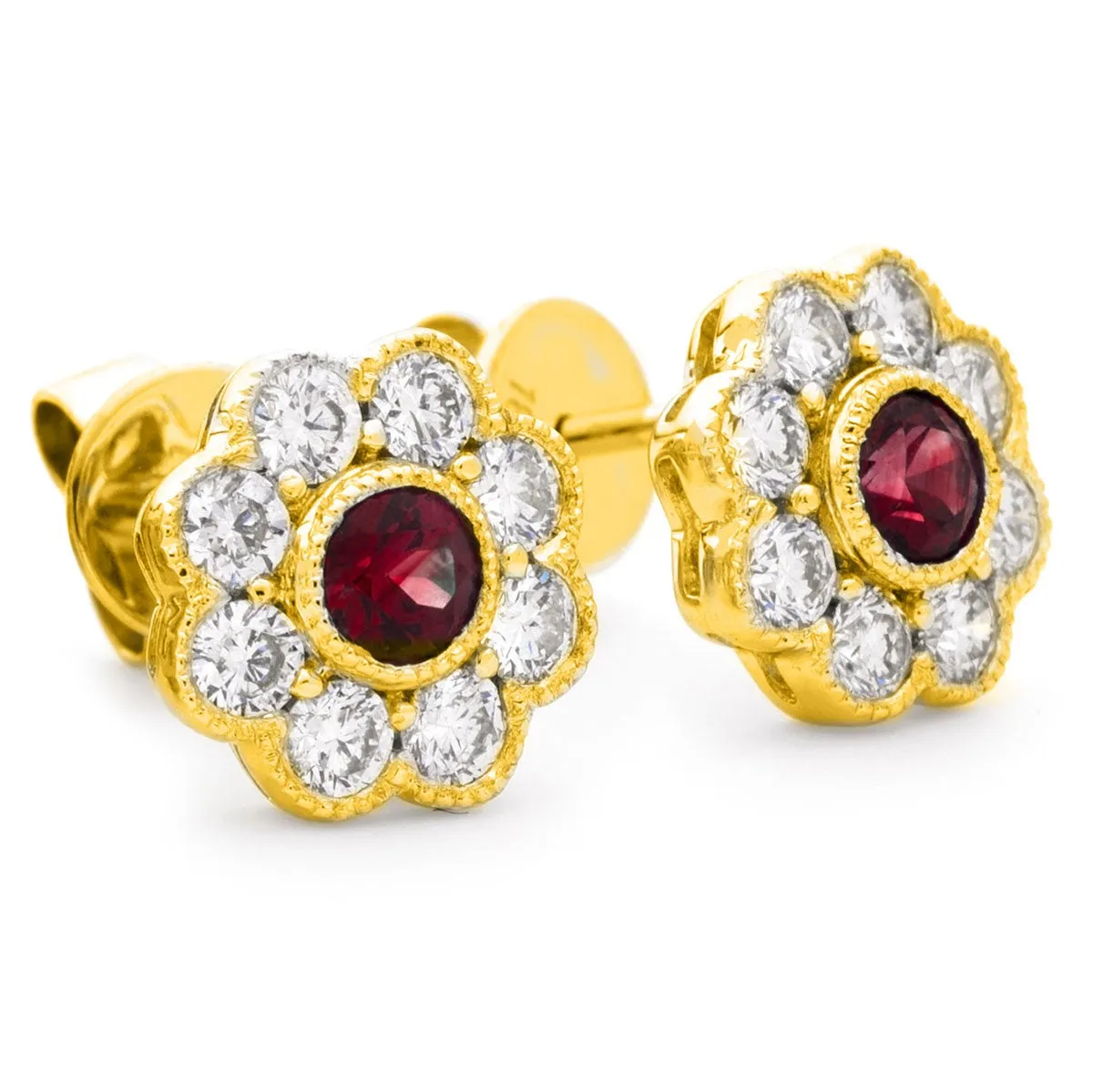 Diamond & Ruby Earrings 1.15ct