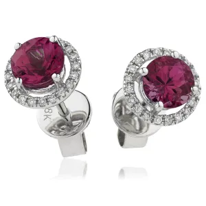Diamond & Ruby Earrings 1.25ct