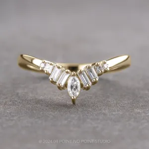 Diamond Wedding Band, Wren Setting, 14k Yellow Gold