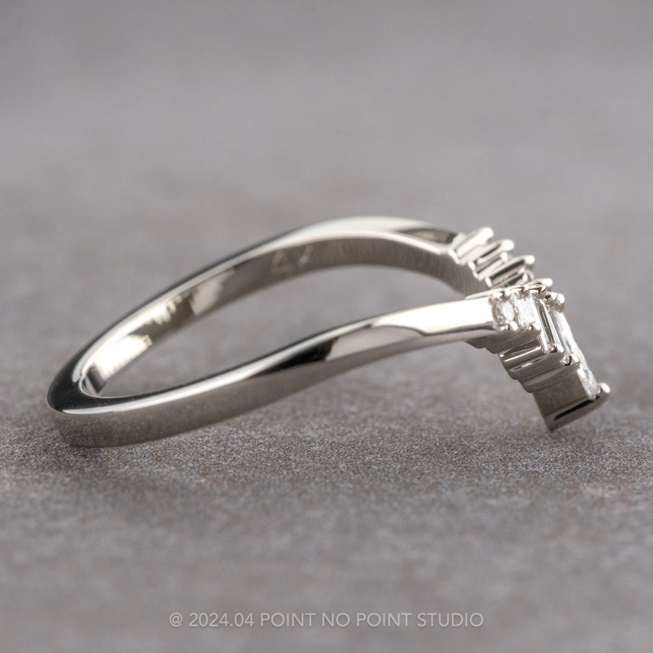 Diamond Wedding Band, Wren Setting, Platinum
