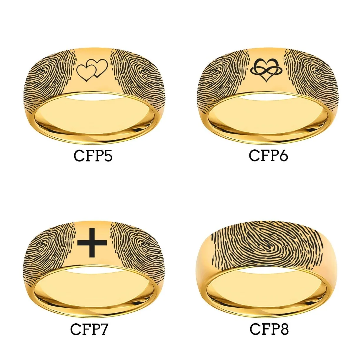 Fingerprint Ring | Mens Wedding Band, Couple Wedding Ring, Memorial Ring
