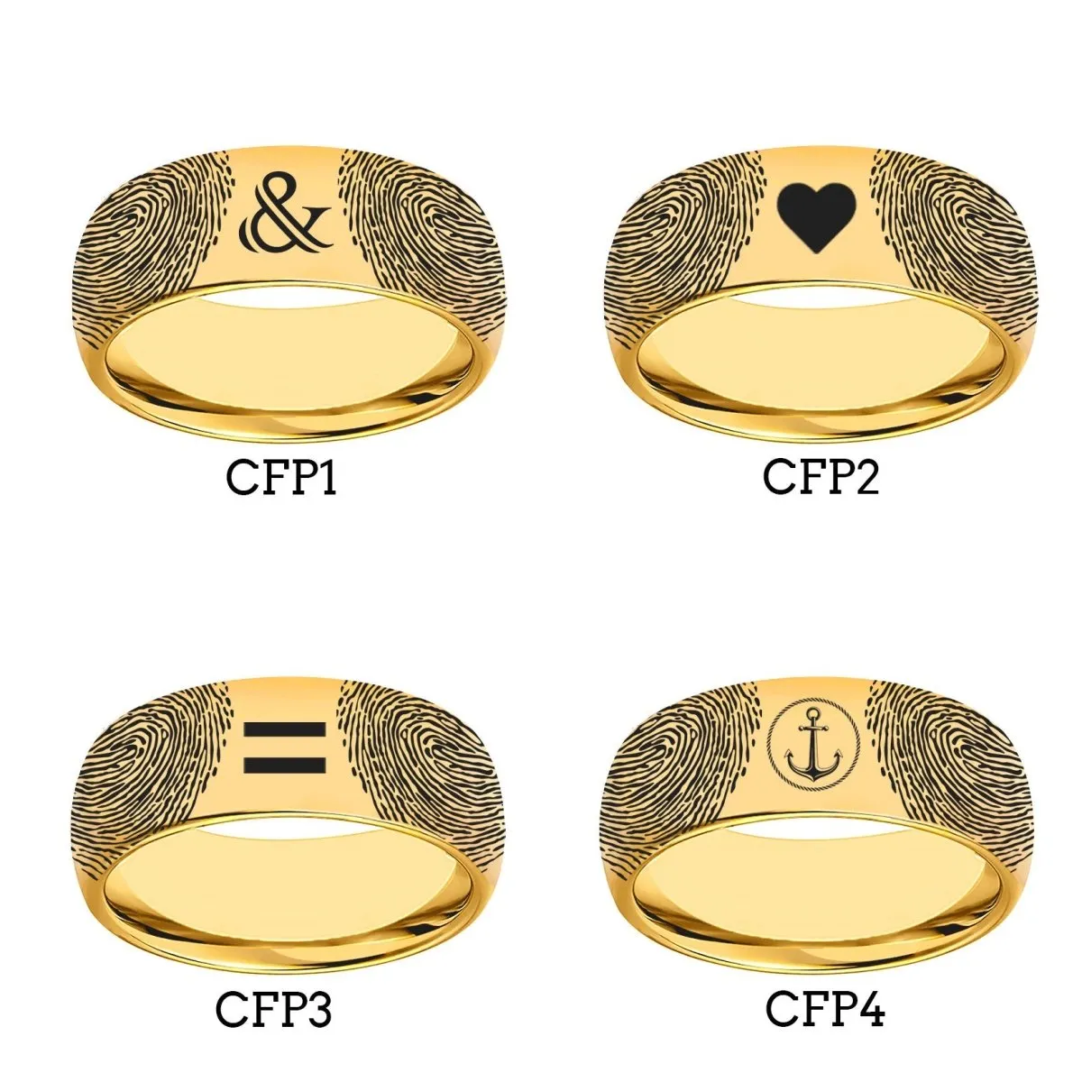 Fingerprint Ring | Mens Wedding Band, Couple Wedding Ring, Memorial Ring
