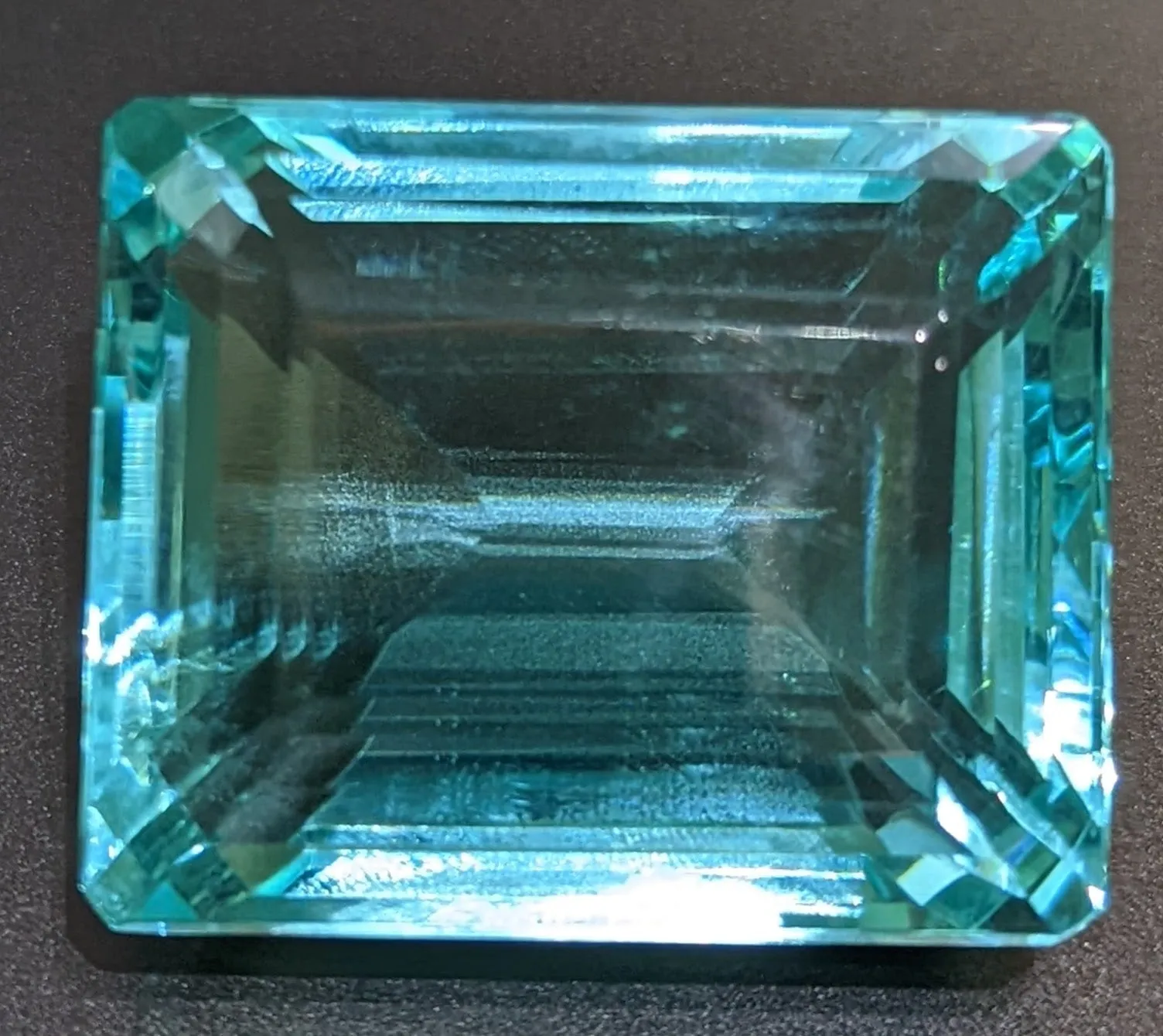 Jumbo Aqua Quartz emerald cut Pendant Collar Necklace Gay Isber One of one