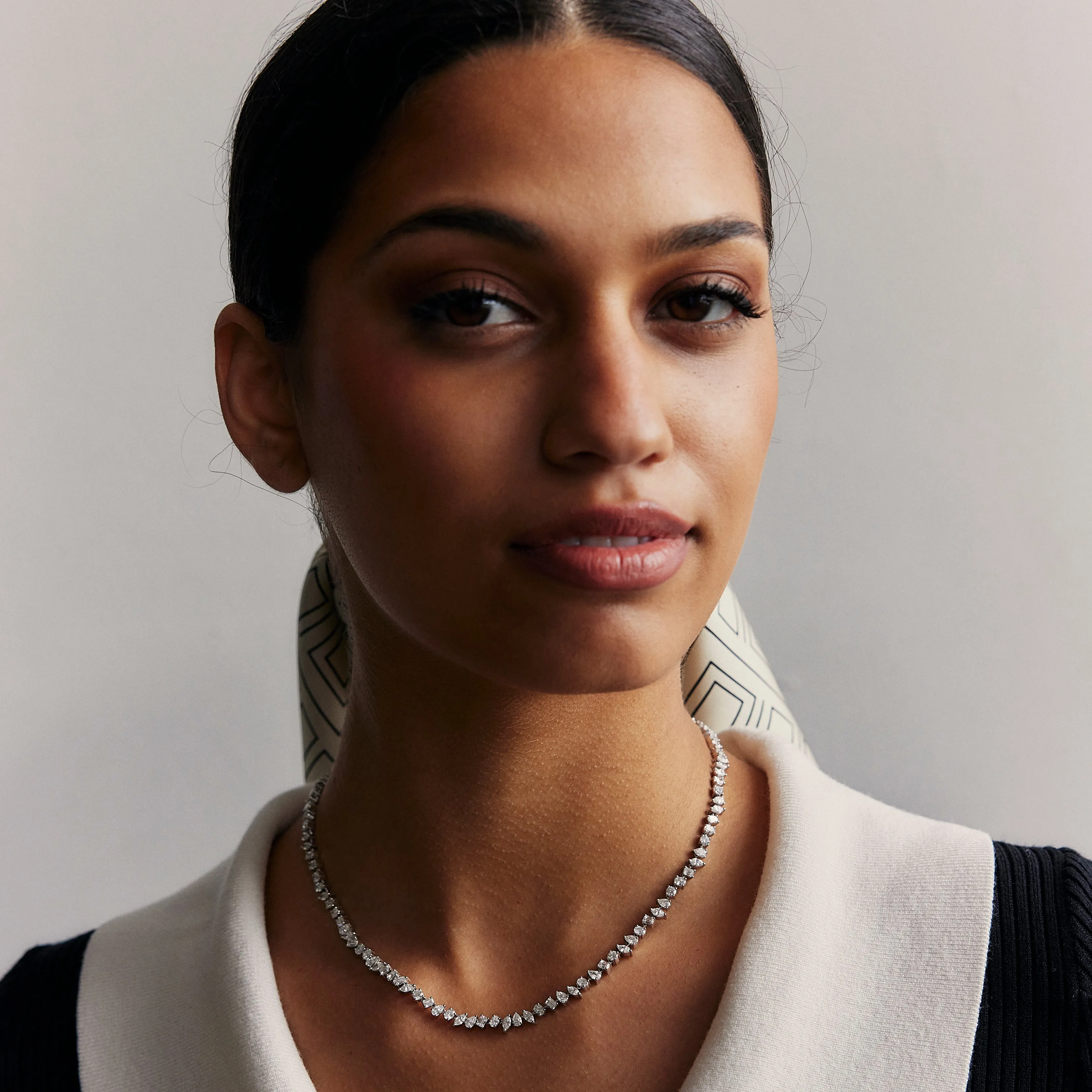 Lab Grown Multi Shape Diamond Tennis Necklace