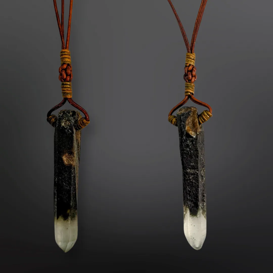 Leather Necklace -Phantom Quartz