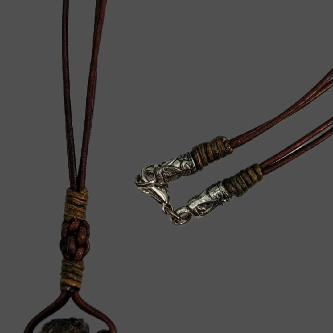 Leather Necklace -Phantom Quartz