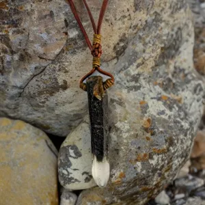 Leather Necklace -Phantom Quartz