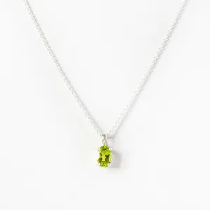Luna, an Oval cut Peridot Necklace - 7x5mm