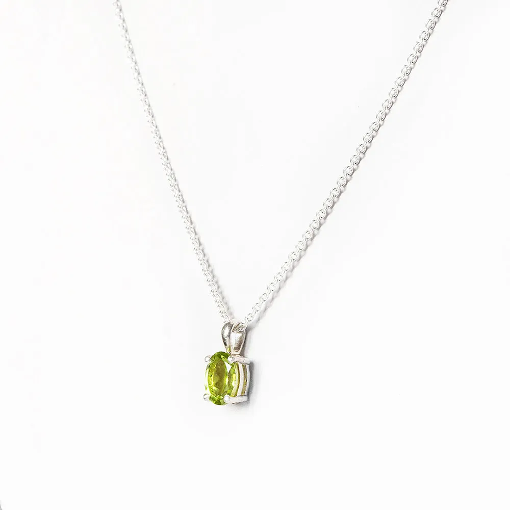 Luna, an Oval cut Peridot Necklace - 7x5mm