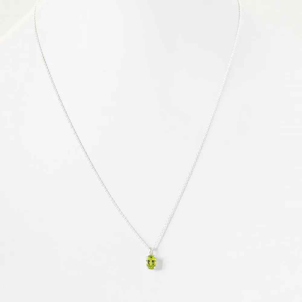 Luna, an Oval cut Peridot Necklace - 7x5mm