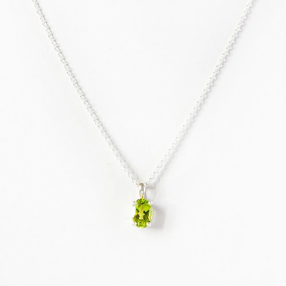Luna, an Oval cut Peridot Necklace - 7x5mm