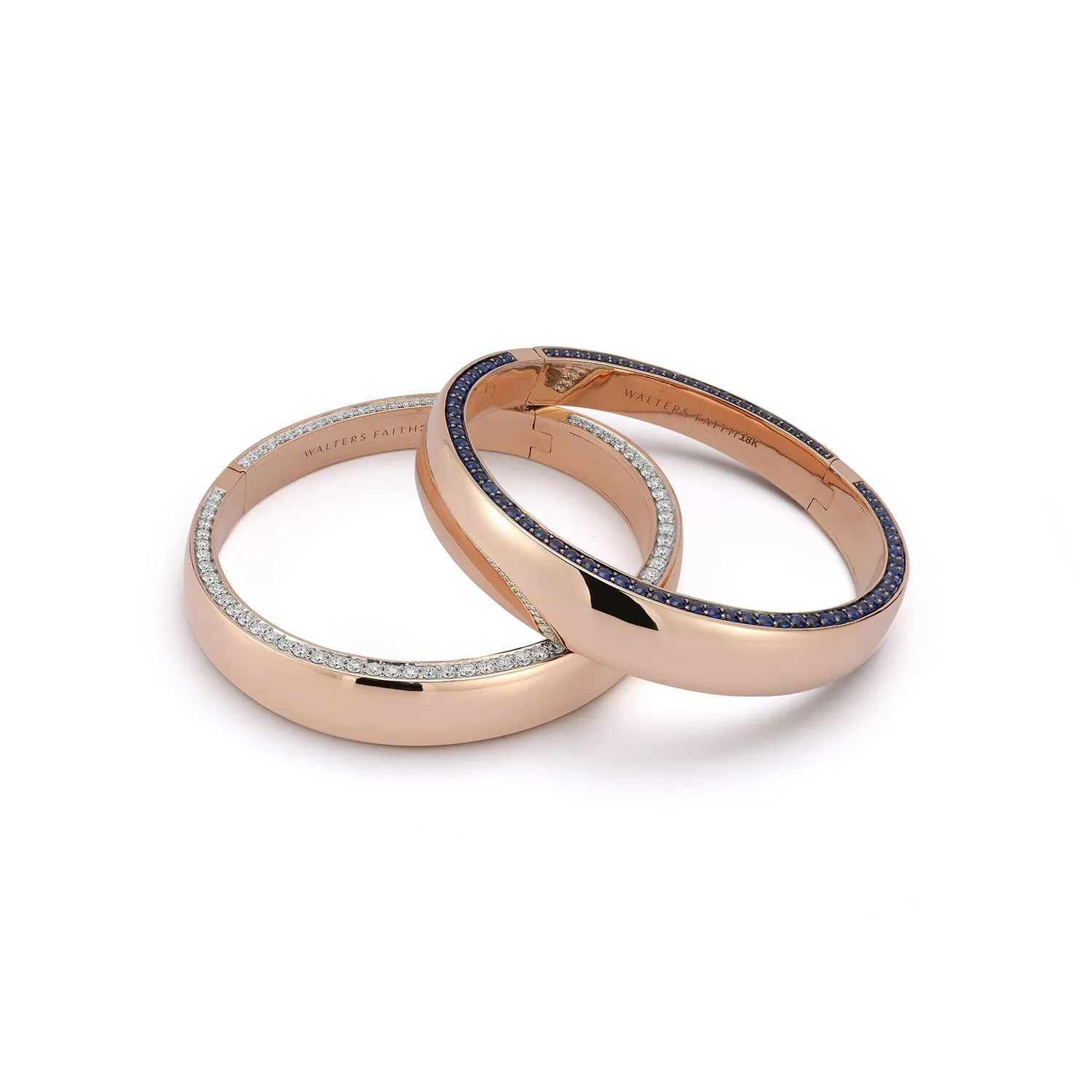 LYTTON 18K GOLD AND DIAMOND EDGE BOMBE BANGLE BRACELET