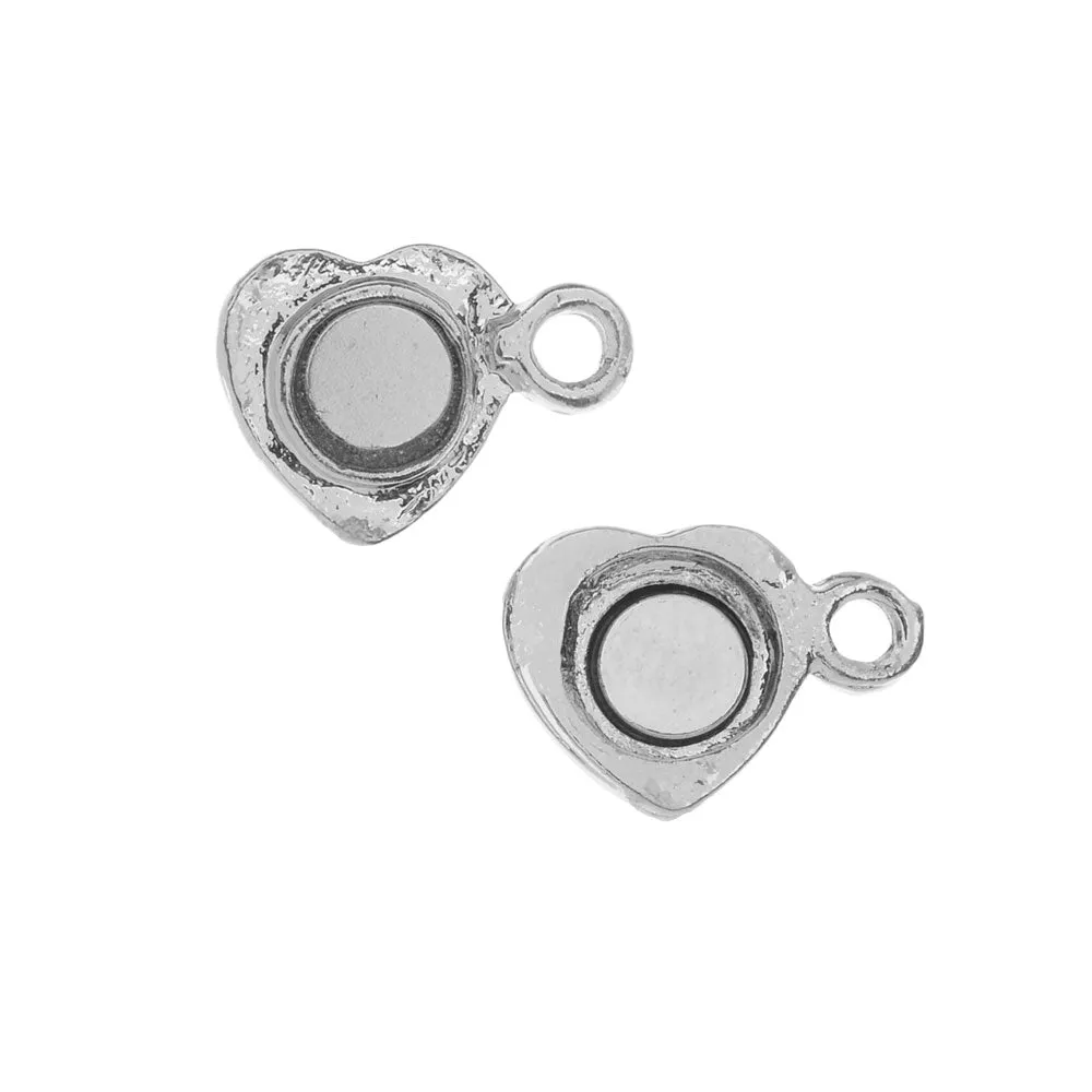 Magnetic Clasps, Puffy Heart Design 17.5x10mm, Platinum Tone (2 Sets)
