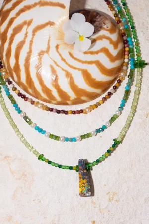Necklace Australian Opal Green Rosella