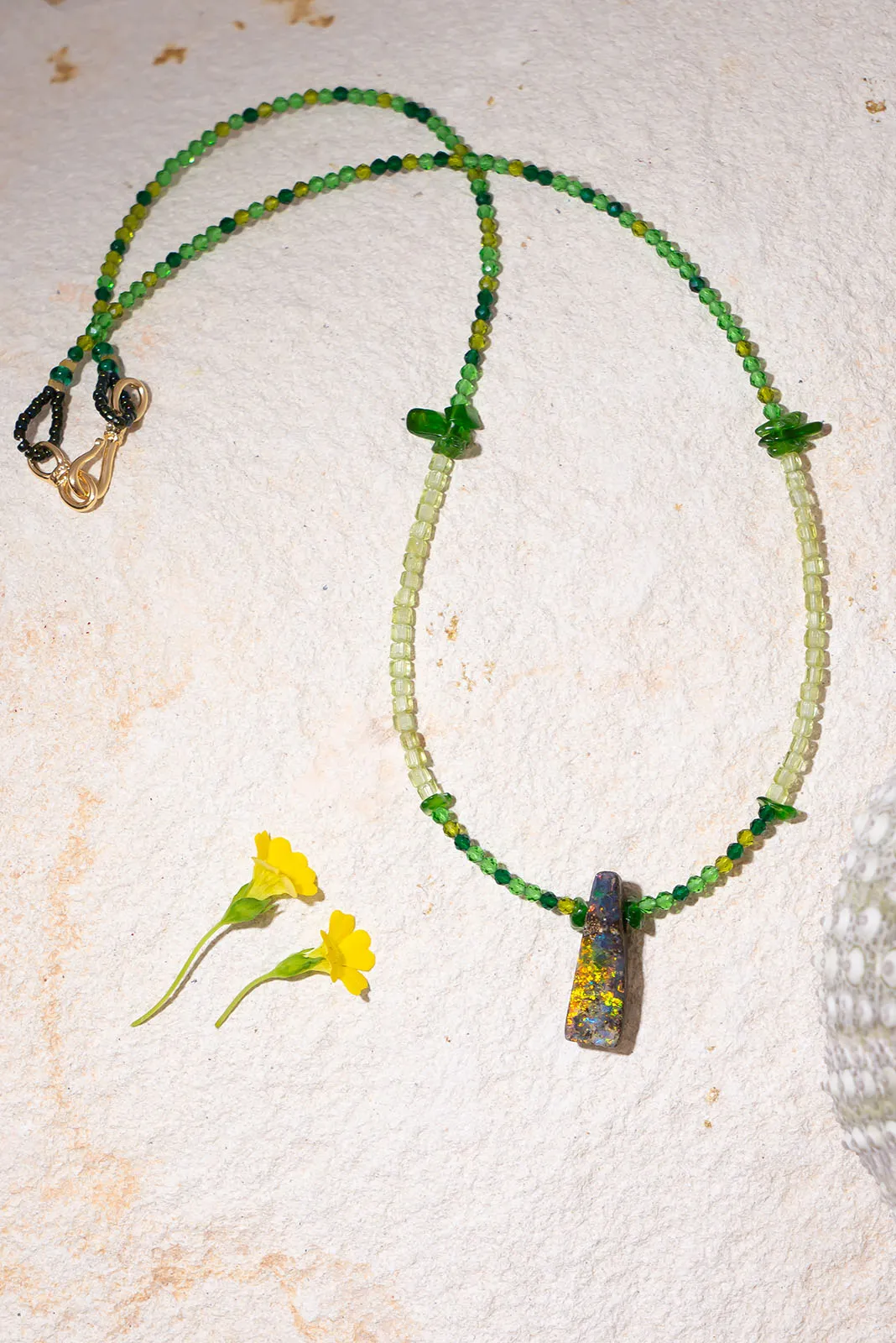 Necklace Australian Opal Green Rosella