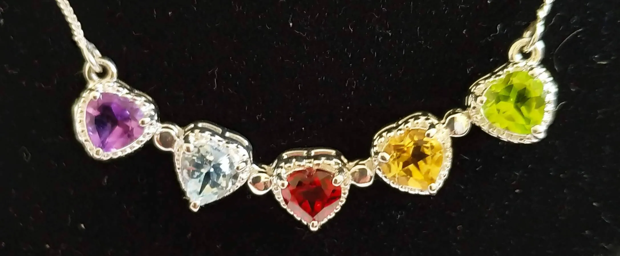 New Metamorphic Convertable Adjustable Multi Gem Stone Necklace