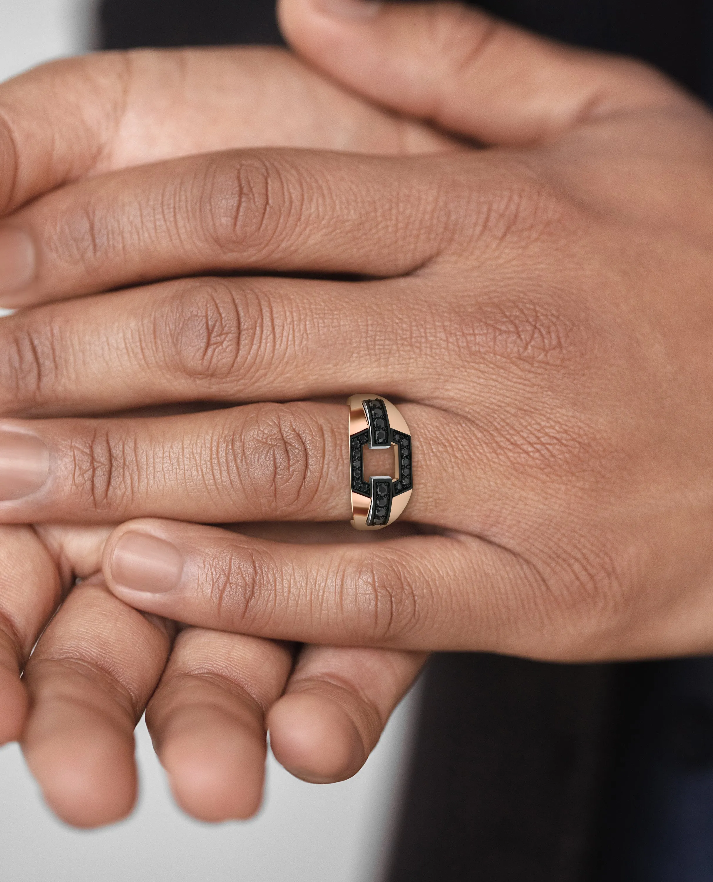 NORTHSTAR Gold Signet Ring with 0.30ct Black Diamonds