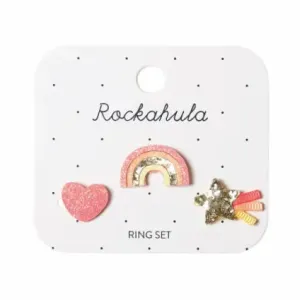 RAINBOW / HEART BRIGHT RING SET