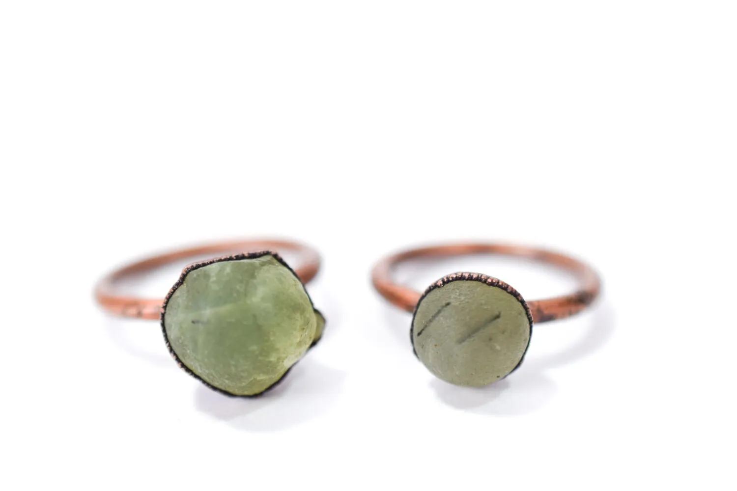 SALE Raw Prehnite ring | Prehnite crystal ring
